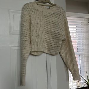 Wilfred Free Cream Knit Crop Sweater S